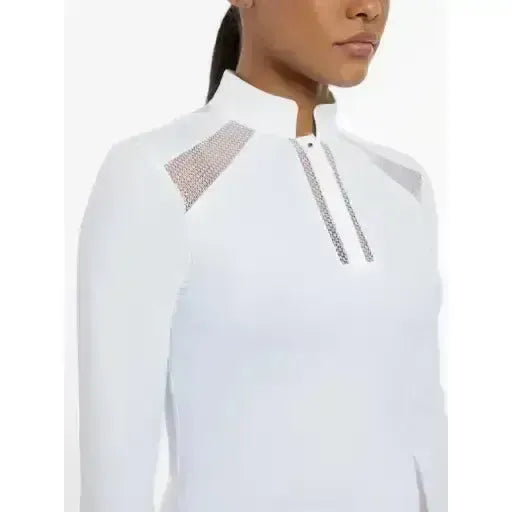LeMieux Camille Long Sleeve Show Shirt White UK 14 White Show Shirts