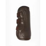 Brown leather lemieux capella strap tendon boots with three adjustable straps for secure fit