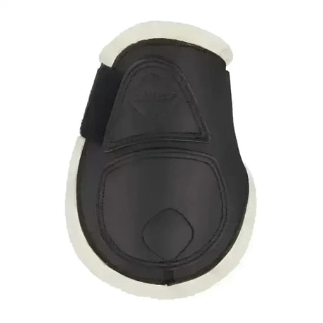 Black leather lemieux capella comfort fetlock boot with white fleece lining offers cutting edge protection