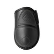 Black leather lemieux capella fetlock boots with diamond logo front for cutting edge protection