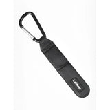 Black leather lemieux carabiners black keychain with silver clip and lemieux label perfect for tack room use