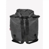 Dark gray lemieux carry roll-top backpack with black straps and buckles perfect for dirty boots and versatile laundry bag use