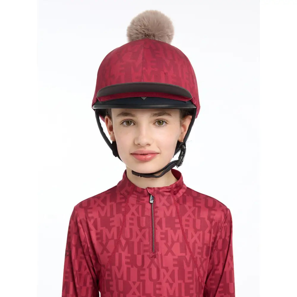 Red Lemieux Casey Hat Silk Ember with fuzzy pompom stylish equestrian accessory