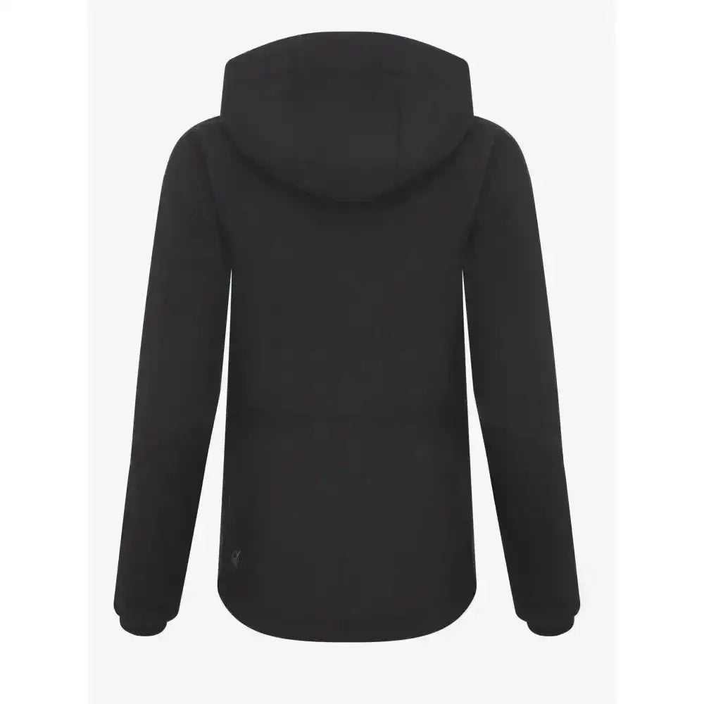 Black lemieux celine soft shell jacket with hood smooth fabric and sleek minimalist design perfect for outdoor wear