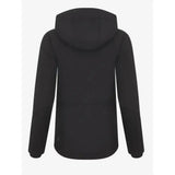 Black lemieux celine soft shell jacket with hood smooth fabric and sleek minimalist design perfect for outdoor wear