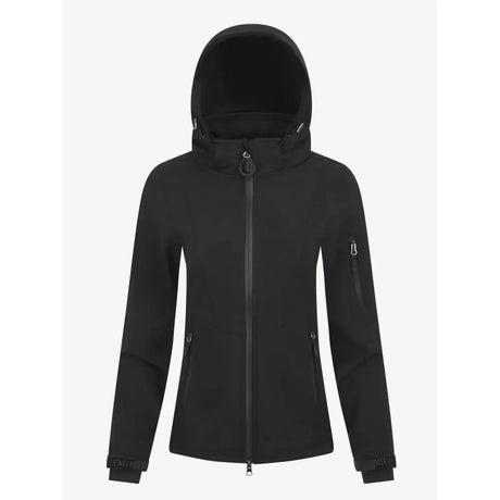 Black women’s lemieux celine soft shell jacket black with waterproof softshell fabric detachable hood and zippered pockets