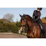 Lemieux Classic Fly Hood Cinder on Horse with Rider