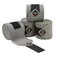 Gray lemieux classic polo bandages made of plush fleece with black velcro strap and lemieux logo patch