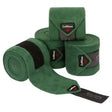 Green suede lemieux classic polo bandages hunter green with black elastic band and lemieux branding