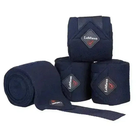 Navy lemieux classic polo fleece bandages designed for horse leg support and polo use