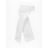 White satin judge’s robe lemieux classic stock white with subtle sheen and embroidered logo on left side