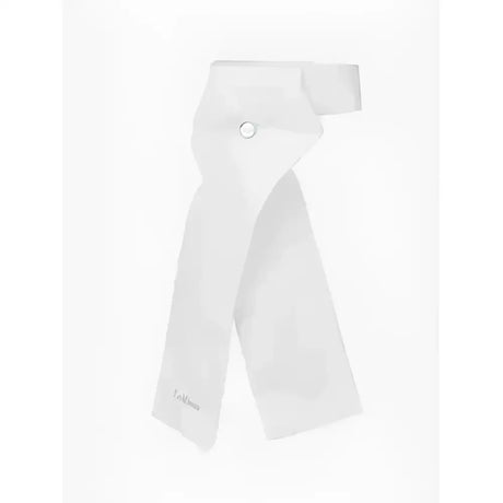 White satin judge’s robe lemieux classic stock white with subtle sheen and embroidered logo on left side