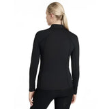 Black lemieux classique base layer with high collar long sleeves and seamless design for active wear