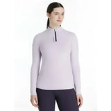 Light purple long-sleeved lemieux classique base layer lilac with black collar zipper and subtle left chest branding