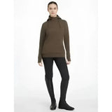 Olive green lemieux classique hoodie alpine with high neck drawstring hood and long sleeves for casual wear