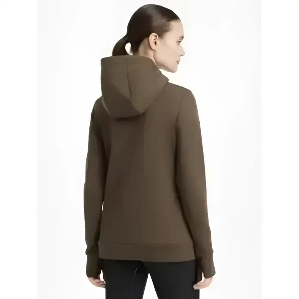 A sleek olive green lemieux classique hoodie alpine with minimalist design and ribbed cuffs for casual wear