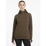 Olive green lemieux classique hoodie alpine with subtle embroidered logo and matching drawstrings for comfy style
