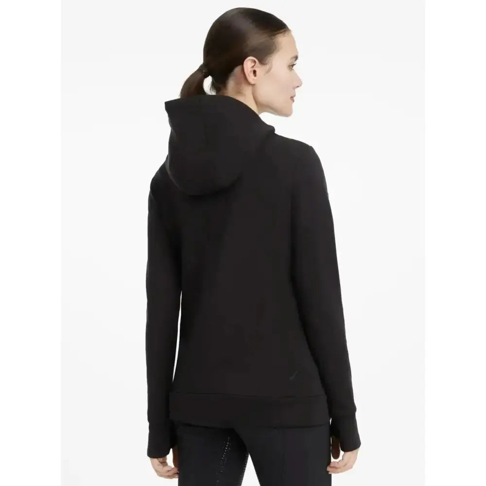 Black hooded sweatshirt with long sleeves and ribbed hem lemieux classique hoodie black for casual wear