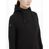 Black lemieux classique hoodie with a subtle diamond-shaped logo on the left sleeve perfect for casual wear