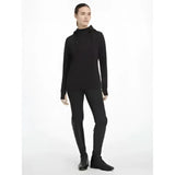 Black long-sleeved hoodie with high neck and ribbed cuffs from the lemieux classique hoodie black collection