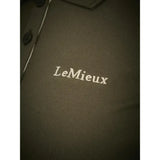 Dark gray textured lemieux classique polo shirt with comfortable quick-drying cotton and white embroidered logo