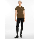 Olive green lemieux classique polo shirt with small embroidered logo made of comfortable quick-drying cotton