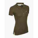 Olive green lemieux classique polo shirt with collar button placket quick-drying classique polo with logo embroidery