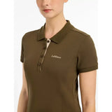 Olive green lemieux classique polo with contrasting cream collar quick-drying comfortable cotton shirt