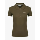 Olive green lemieux classique polo shirt with classic collar, short sleeves, and comfortable quick-drying cotton material