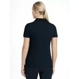 Black short-sleeved lemieux classique polo shirt navy with classic collar and tailored fit for casual wear