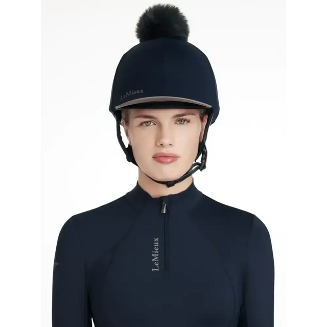 LeMieux Classique Pom Hat Silk Navy Navy One Size Hat Silks