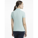 Light blue lemieux classique short sleeve classic polo shirt aqua base layer with collar for layering or casual wear