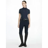 Black lemieux classique riding outfit with classic short sleeve base layer navy zip neck top and fitted leggings