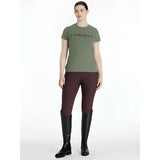 Olive green lemieux classique sparkle t-shirt with short sleeves and lemieux print across the chest