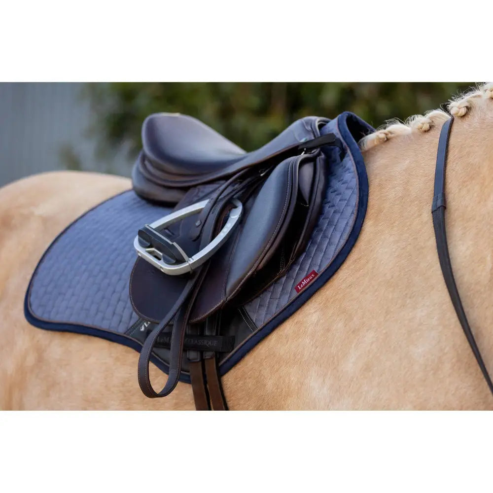 Lemieux Classique Suede Cc Square Jay Blue Small/Medium Saddle Pads & Numnahs Barnstaple Equestrian Supplies