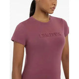 A lemieux classique t-shirt rosewood soft mauve short sleeve with a subtle textured logo perfect for equestrian use