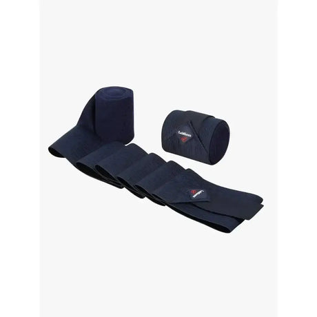 Black lohmann lemieux combi bandages navy rolls with one unrolled showing texture perfect as tail bandages