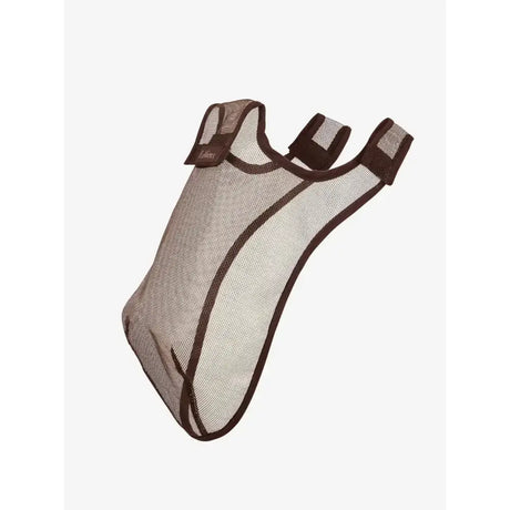 Brown mesh shoulder bag with reinforced edges and adjustable straps shown with lemieux comfort shield drop nose filter 2pk brown