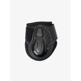 Black lemieux compliant junior pro fetlock boots with glossy finish and textured grip areas for protection