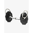 Black lemieux contoured rubber bit with silver rings features durable rubber bit guards for comfortable riding