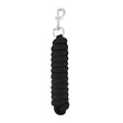 LeMieux cotton lead black coiled cotton lead rope with silver toned metal clip made from high quality woven cotton