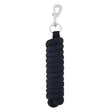 Black braided lemieux cotton lead rope with silver metal clip perfect lead rope navy for horse handling