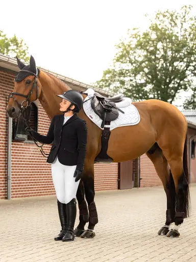 LeMieux Crystal Fly Hood Black Medium Black Horse Ear Bonnets