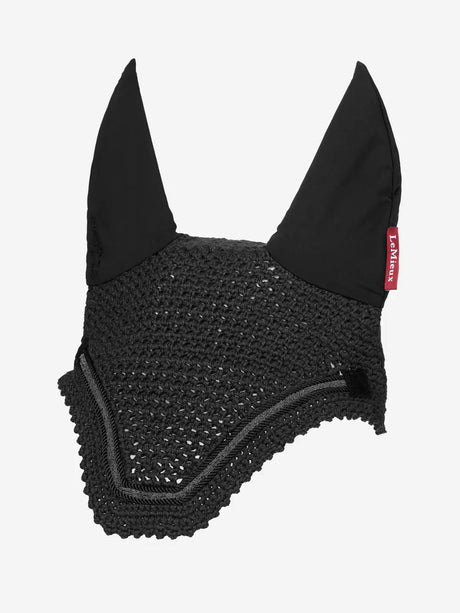 LeMieux Crystal Fly Hood Black Medium Black Horse Ear Bonnets