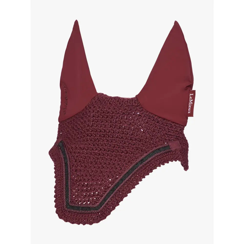 Lemieux Crystal Fly Hood Burgundy Medium Horse Ear Bonnets Barnstaple Equestrian Supplies