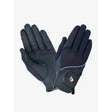 Black lemieux crystal gloves navy with breathable mesh panel and reinforced stitching for durable riding use