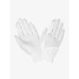 White lemieux crystal gloves showing back side with breathable mesh panel and reinforced fingertips in textured pattern