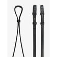 LeMieux Curb Rein Black/Silver Pony Black/Silver Plain Leather Reins