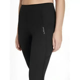Black high-waisted lemieux dani sport legging with subtle lamiers logo on the side perfect for active wear