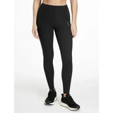 Black high-waisted lemieux dani sport legging with sleek fit and subtle logo on thigh perfect for active wear